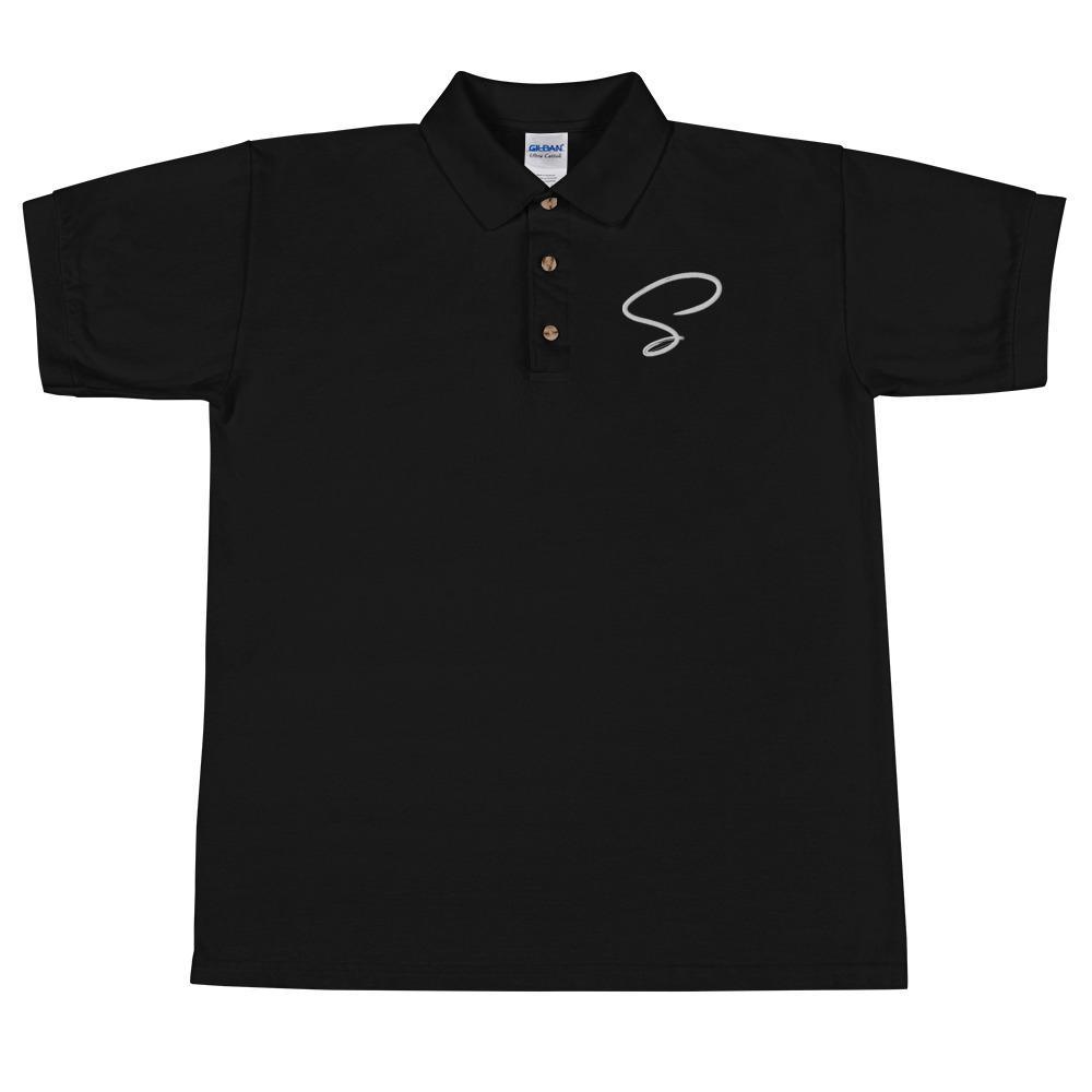 Polo noir au logo argenté - Saurein