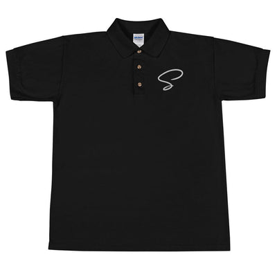 Polo noir au logo argenté - Saurein