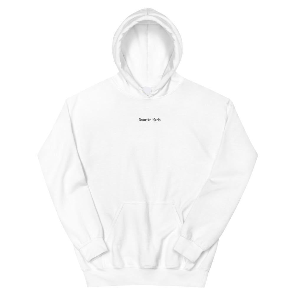 Sweat blanc à capuche Saurein Paris brodé - Saurein