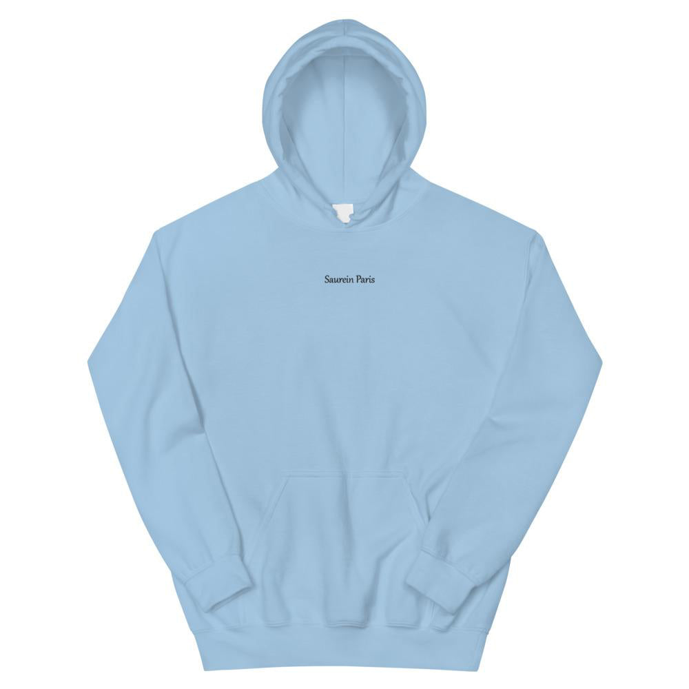 Sweat bleu ciel à capuche Saurein Paris brodé - Saurein