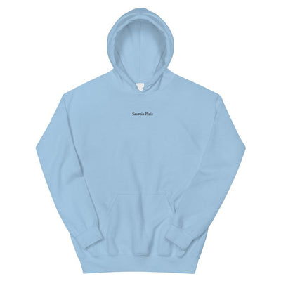 Sweat bleu ciel à capuche Saurein Paris brodé - Saurein