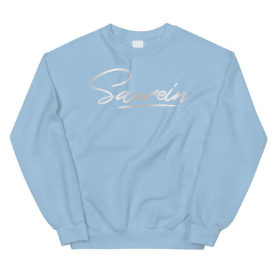 Sweat bleu ciel au logo argenté - Saurein