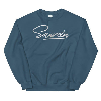 Sweat bleu indigo au logo argenté - Saurein