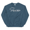 Sweat bleu indigo au logo argenté - Saurein