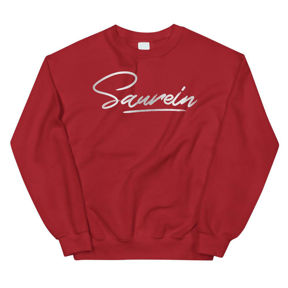 Sweat rouge au logo argenté - Saurein