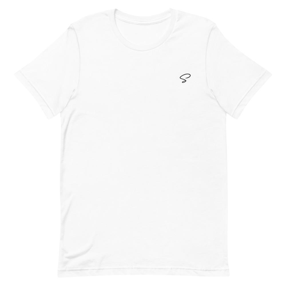 T-shirt blanc à col rond brodé - Saurein