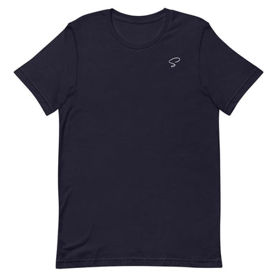T-shirt bleu marine à col rond logo argenté - Saurein