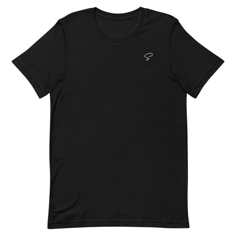 T-shirt bleu marine à col rond logo argenté - Saurein