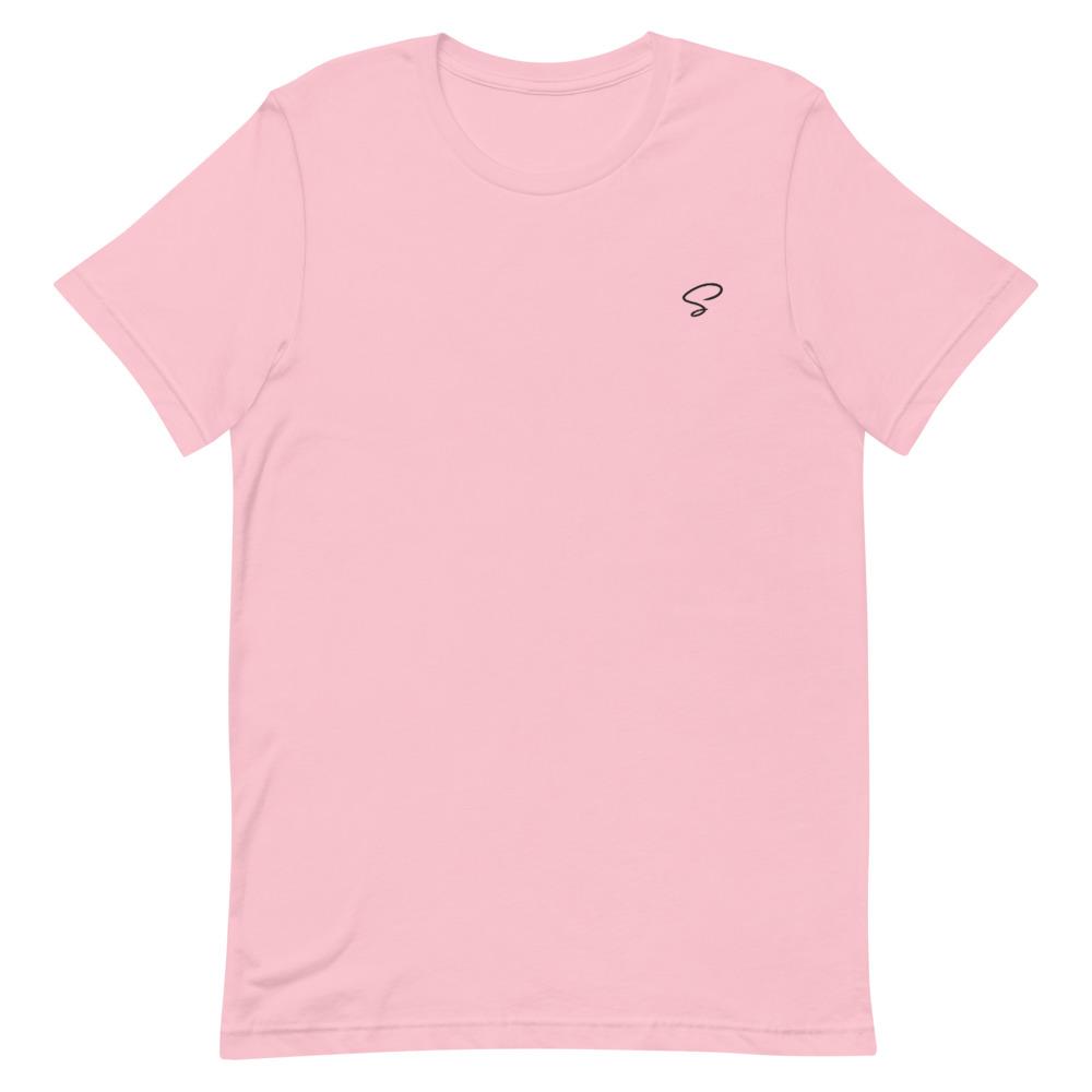 T-shirt rose à col rond brodé - Saurein