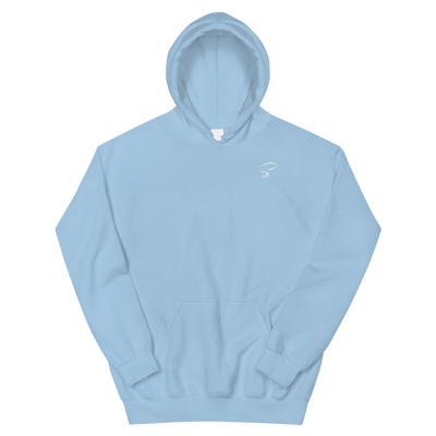 Sweat à capuche bleu ciel logo argenté - Saurein