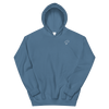 Sweat à capuche bleu indigo logo argenté - Saurein
