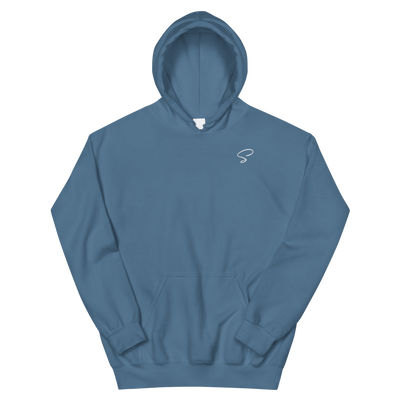 Sweat à capuche bleu indigo logo argenté - Saurein