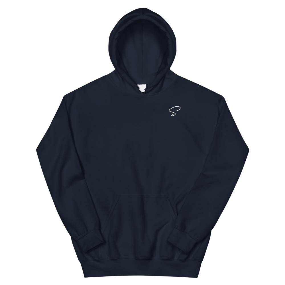 Sweat à capuche bleu marine logo argenté - Saurein