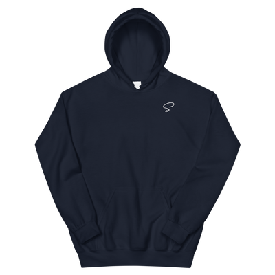 Sweat à capuche bleu marine logo argenté - Saurein
