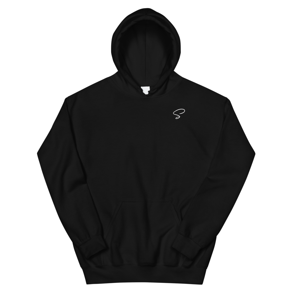 Sweat à capuche noir logo argenté - Saurein