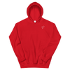 Sweat à capuche rouge logo argenté - Saurein