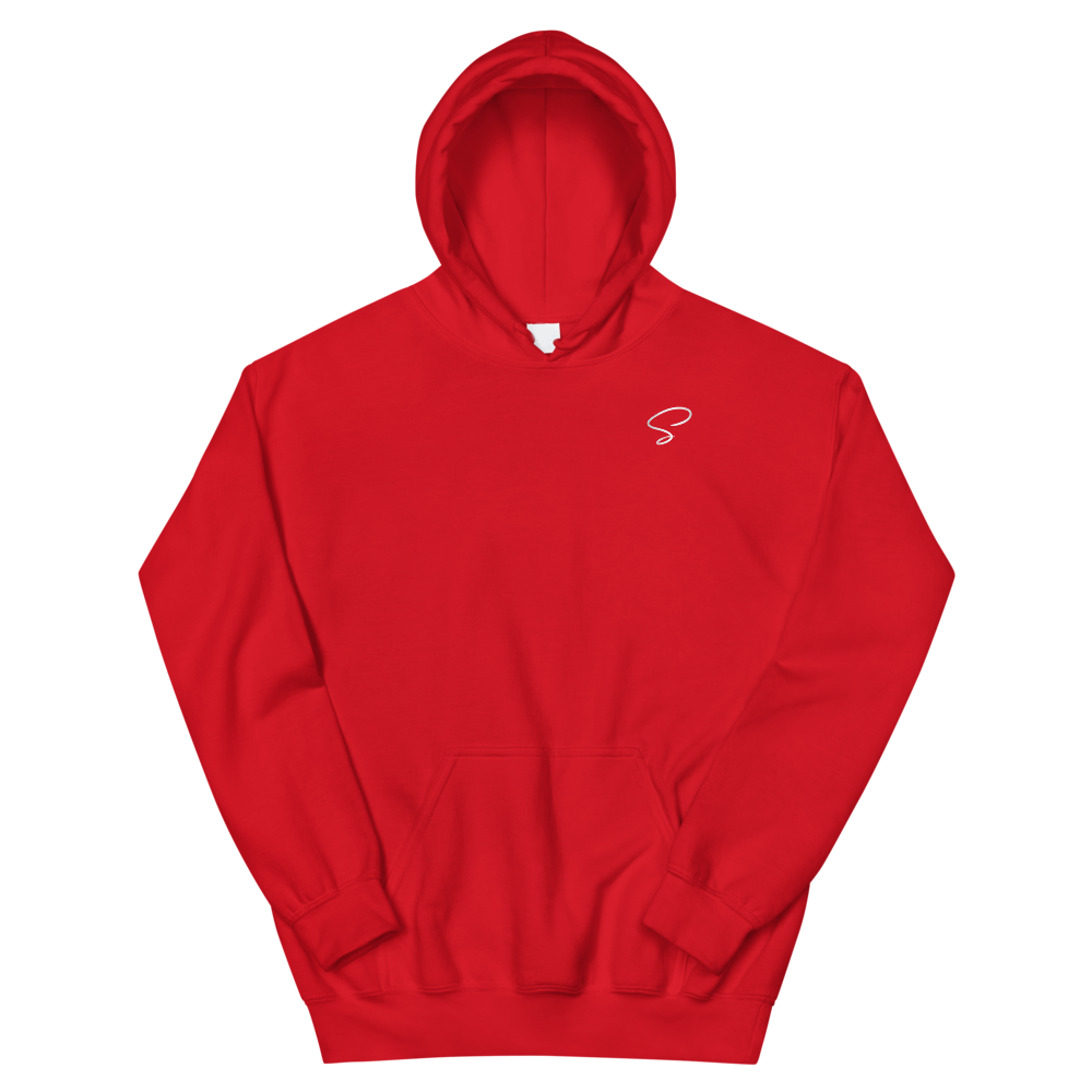 Sweat à capuche rouge logo argenté - Saurein