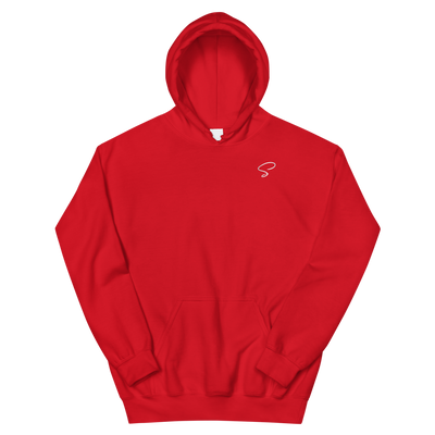 Sweat à capuche rouge logo argenté - Saurein